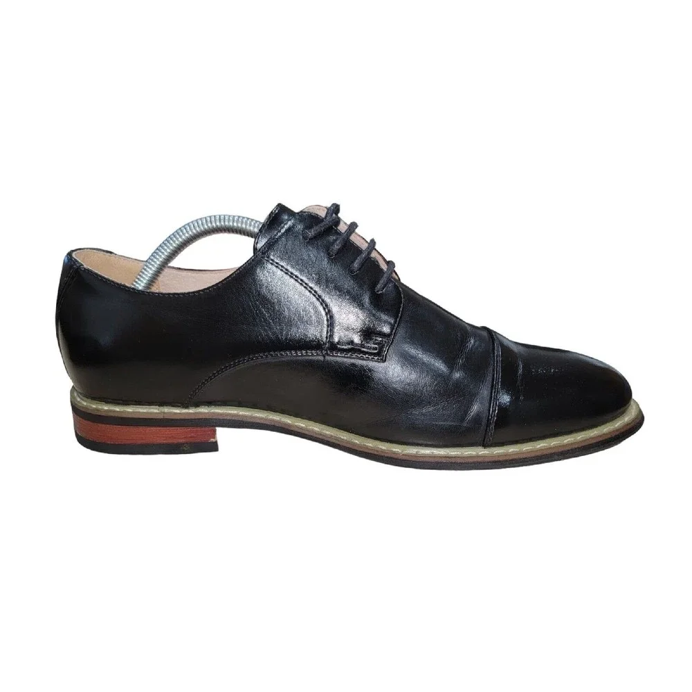 Bruno Marc Men's‎ Prince 6 Black Cap Toe Oxfords Dress Shoes Size 9 M